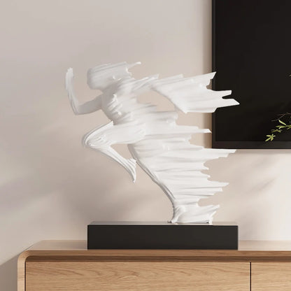 Exquisite 23cm Resin Running Style Man Statue, Stylish Golden Sculptures For Modern Home Office Decoration, Abstract Figurines