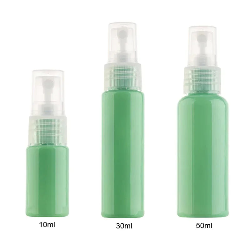 30PCS 10-50ML Colored Plastic Perfume Spray Bottle Fine Sprayer Refillable Travel Container Home Plants Aromatherapy Beauty Care