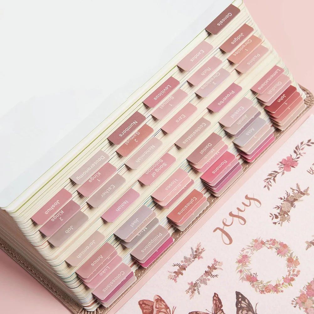 75Pcs Laminated Bible Tabs Boho Theme Bible Tabs Tear-resistant Large Print Bible Book Tabs Bible Study Journaling Supplies