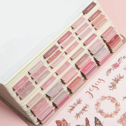 75Pcs Laminated Bible Tabs Boho Theme Bible Tabs Tear-resistant Large Print Bible Book Tabs Bible Study Journaling Supplies