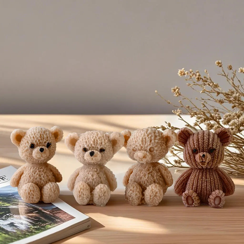Cute Mini Bear Silicone Mold DIY Animal Bear Aromatherapy Candle Silicone Mold Crystal Epoxy Resin Soap Home Decoration