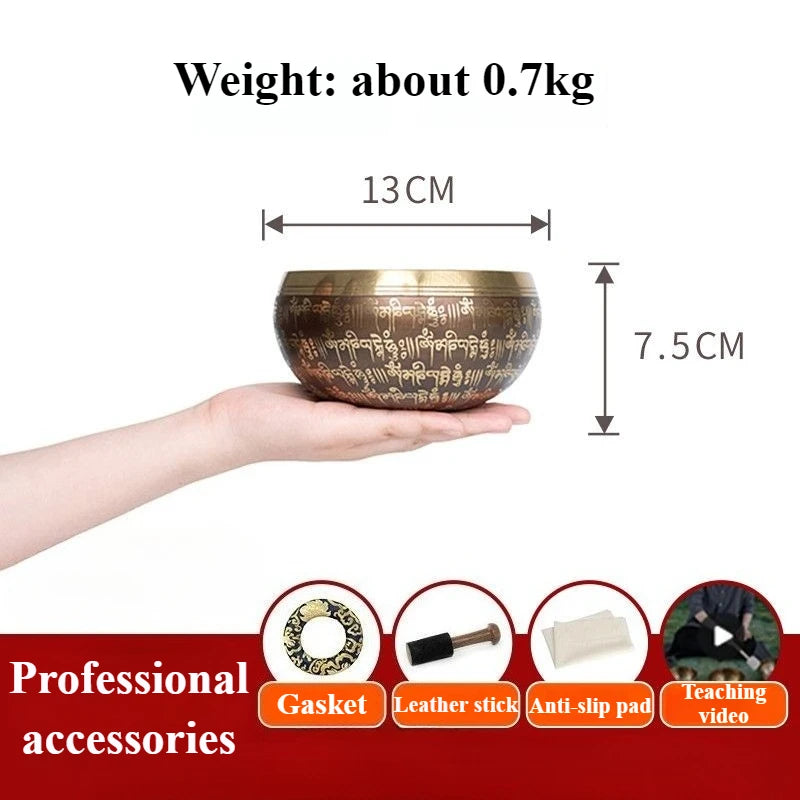 Yoga Meditation Singing Bowl Relaxation Sleeping Sound Bowl Tibetan Handmade Copper Singing Bowls Therapy Percussion Instruments