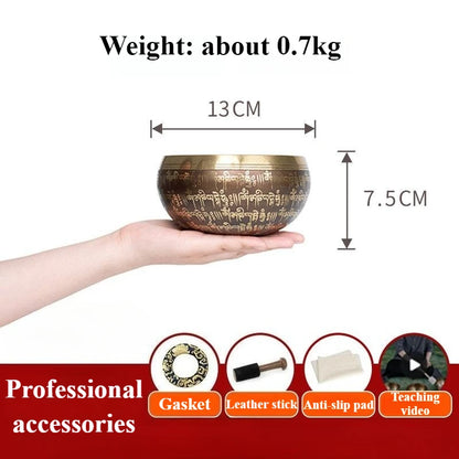 Yoga Meditation Singing Bowl Relaxation Sleeping Sound Bowl Tibetan Handmade Copper Singing Bowls Therapy Percussion Instruments