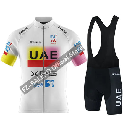 Men's New UAE Cycling Jersey Sets Summer Short Sleeve Mtb Ropa Ciclismo Bicycle Clothing Bike Shirts Bicycle Cycling Clothing
