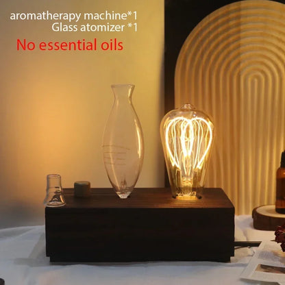 Waterless Pure Essential Oil Diffuser Nebulizer Aromatherapy Diffuser Electric Wooden Glass Home Aroma Essential Diffusers
