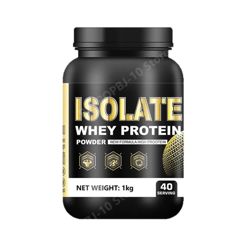 Whey Protein Isolate Powder Low Fat Supplement for Muscle Recovery and Lean Diet Sports Fitness Nutrition 1kg