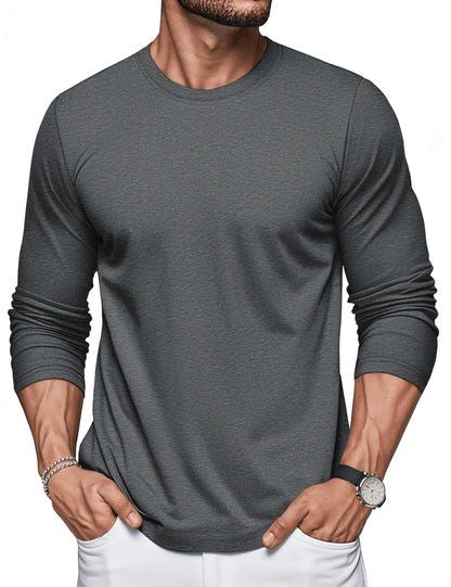 MAGCOMSEN Men's Long Sleeve T-Shirt Cotton Crew Neck T-Shirt Casual Light Work Spring and Autumn Tops