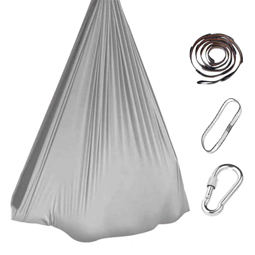 1.5mX2.8m Aerial Yoga Hammock Elastic Silk Yoga Flying Swing for Anti-Gravity Body Building Pilates Infoor Outdoor Fitness