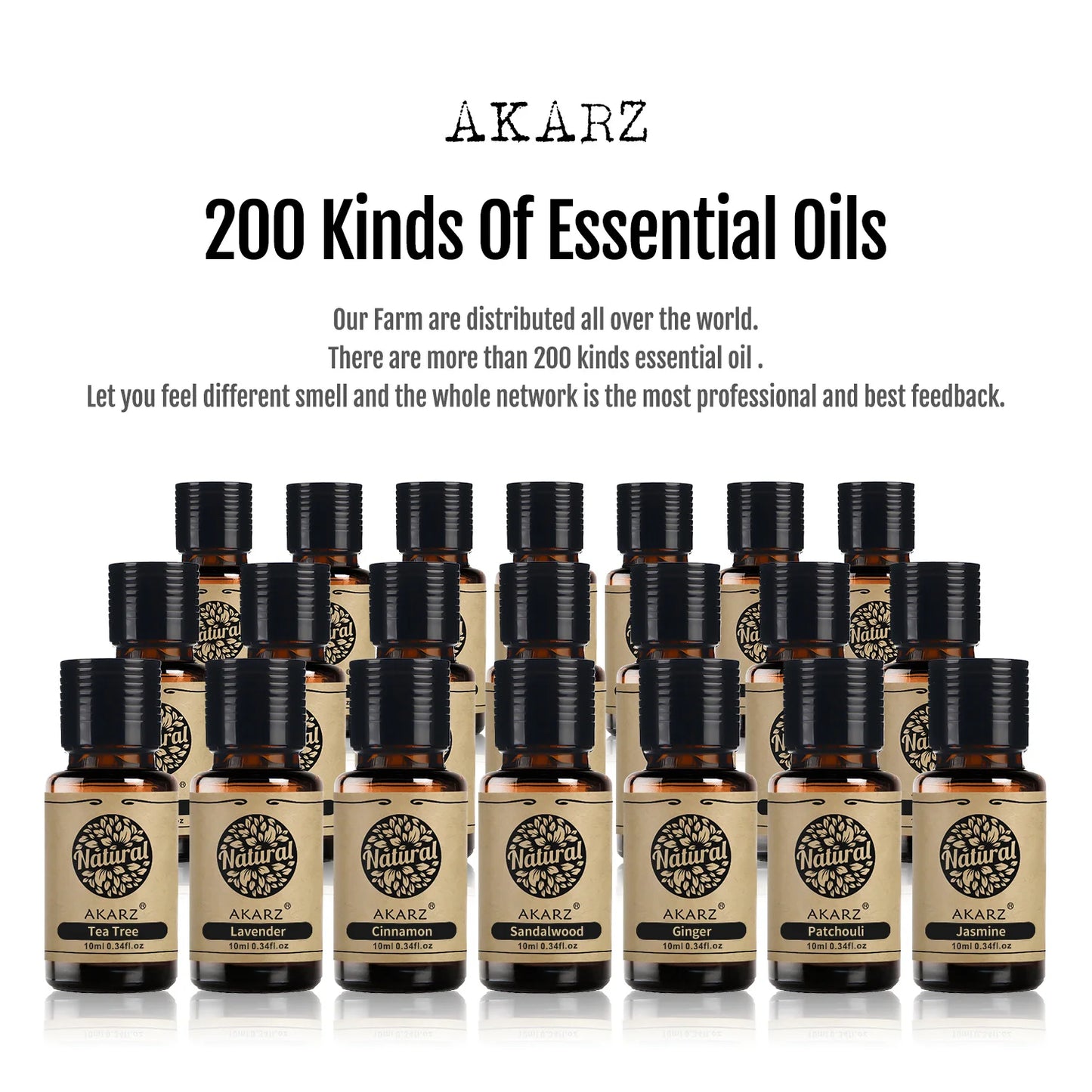 Premium AKARZ Hots Serie 5 Essential Oils - Vanilla, Jasmine, Vetiver, Rose & Musk - Aromatherapy, Massage, Diffuser and DIY