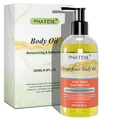 PHATOIL 260ml Body Oil For Moisturizing & Soothes Skin Ginger Grapefruit Rose Lavender Massage Body Oils Long-Lasting Fragrance