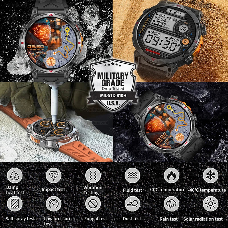 2026 New Ultra 650mAh Battery Smart Watch Built in GPS Compass 10ATM Waterproof Sports tracker Outdoors Military Smartwatches