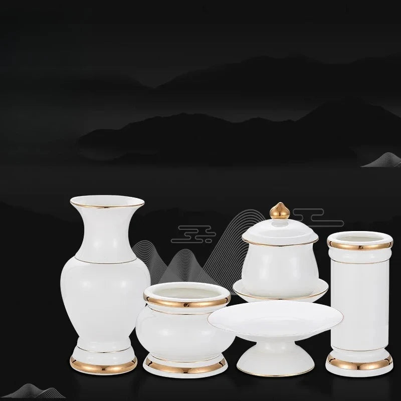 Incense burner for Buddha, household, indoor, ceramic, large incense burner, Buddhist utensils, holy water cup, incense burning
