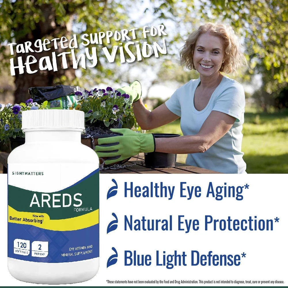 ARED Eye Vitamins for Macular Health, Lutein and Zeaxanthin Supplement with Vitamin C E Zinc Copper for Vision & Ocular Support