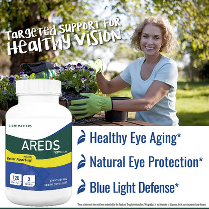 ARED Eye Vitamins for Macular Health, Lutein and Zeaxanthin Supplement with Vitamin C E Zinc Copper for Vision & Ocular Support