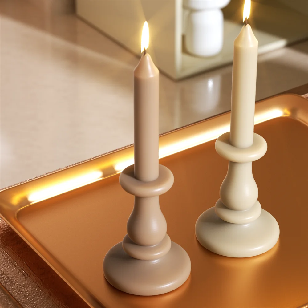 Nicole Taper Candle Making Silicone Mold Aromatherapy Scented Candle Mould Decorative Candle Making Supplies