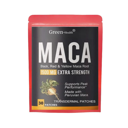 Organic Maca Root Transdermal Patches with Black + Red + Yellow Peruvian Maca Root Extract for Men and Women 30 Patches