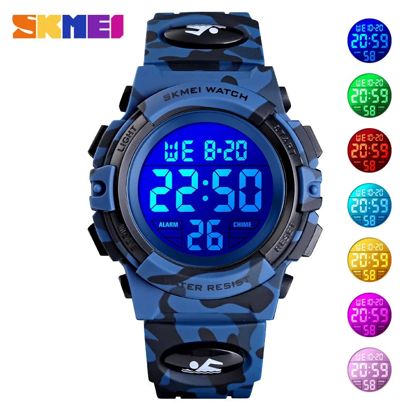 SKMEI 1548 Sport Children Shockproof Watch Waterproof Camouflage Colorful Light Boy Kids Girl Wristwatches 1266 relogio infantil