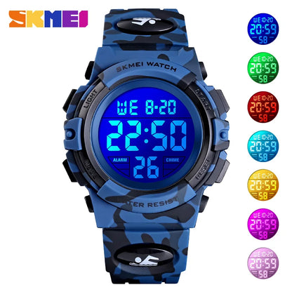 SKMEI 1548 Sport Children Shockproof Watch Waterproof Camouflage Colorful Light Boy Kids Girl Wristwatches 1266 relogio infantil