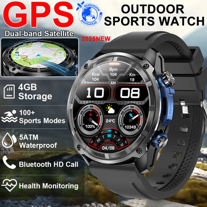 New Offline Map Built-in GPS Smart Watches Sports 5ATM 30M Waterproof 4GB Memory Bluetooth Call Swim Smart Bracelet For Man 2025