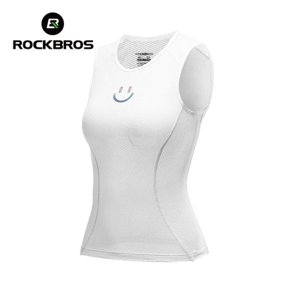 ROCKBROS Female Cycling Vest Lightweight Breathable Mesh Fitness Top Slim Fit Summer Cycling Jersey Vest Women Sports Clothing