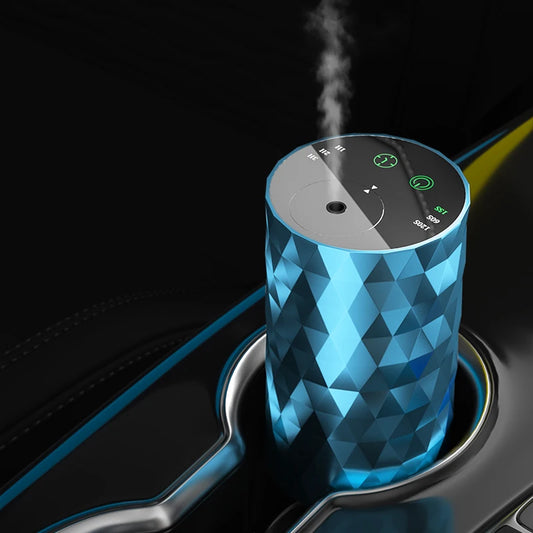 Smart Car Aluminum Alloy Aromatherapy Machine, Dual-Fluid Car Aromatherapy, Waterless Essential Oil Rechargeable Diffuser Fragra
