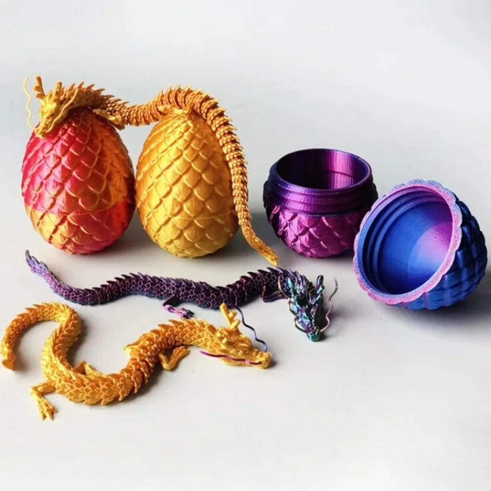 Chinese Dragon Surprise Egg Toy, 3D Movable Joint Dragon Model, Mini Desktop Decoration, Unique Art Craft Gift for Adults & Kids