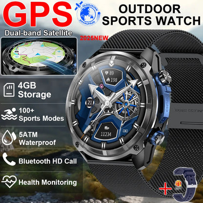 New Offline Map Built-in GPS Smart Watches Sports 5ATM 30M Waterproof 4GB Memory Bluetooth Call Swim Smart Bracelet For Man 2025