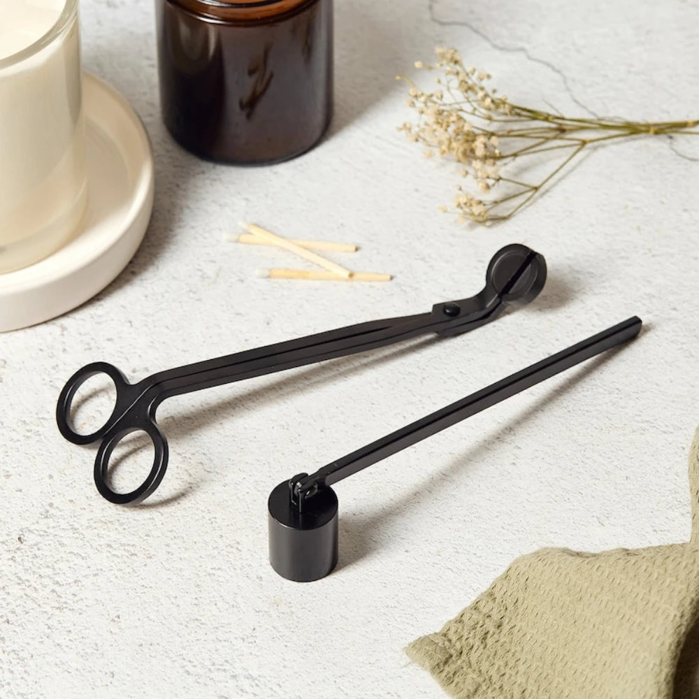 Rose Black Wick Trimmer and Snuffer Set for Candle Lovers Candle Care Accessories Aromatherapy Maintenance Tools Home Supplies