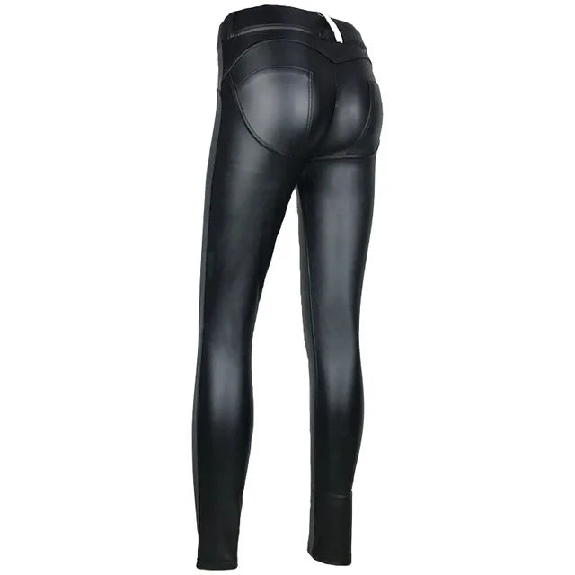 Leather Low Waist Leggings Women Sexy Hip Push Up Pants Legging Jegging Gothic Leggins Jeggings
