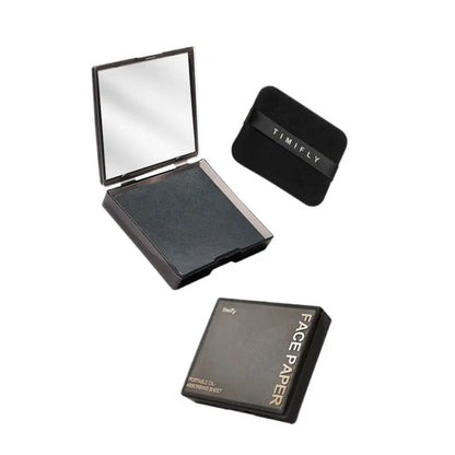 100PC Face Oil Blotting Papers with Mirror&Makeup Puff Instantly Control Facial Shine and Refresh Skin, Oil Control Care