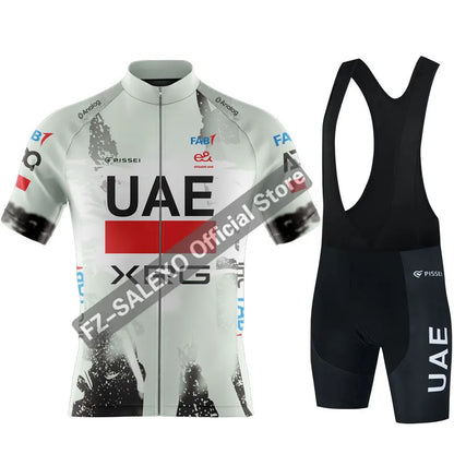 Men's New UAE Cycling Jersey Sets Summer Short Sleeve Mtb Ropa Ciclismo Bicycle Clothing Bike Shirts Bicycle Cycling Clothing
