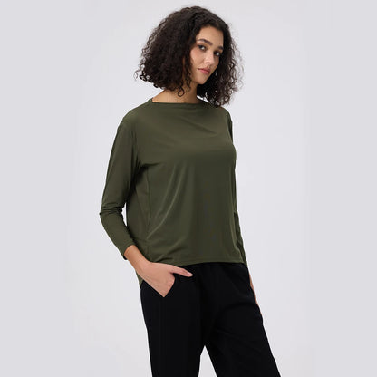 Yoga Long Sleeve Workout Top Running Clothes Physical Shirts & Blouses Top Fitness Loose T-shirt Clothing Sportswear Woman Gym
