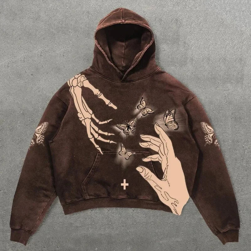 Plus Size Graphic Regular Male Hoodie Overfit Y2k Clothes High Quality Korean Style Pastel Color Cotton Men's Hooded Sweatshirt