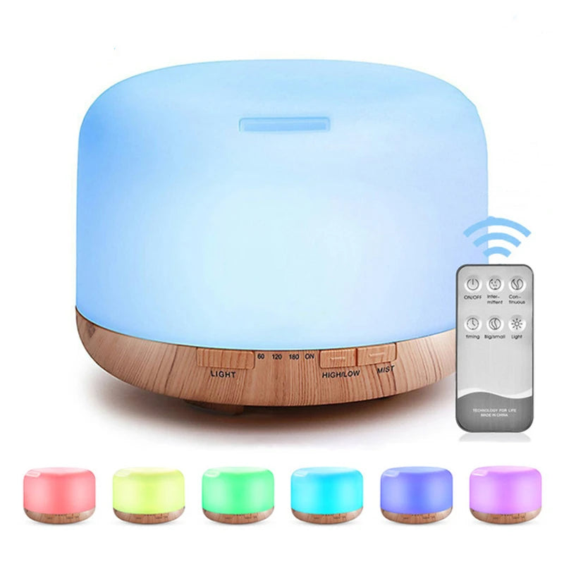 Air Humidifier Aroma Diffuser With Power Adapter, Essential Oil Machine With Seven-Color Changing Night Light, Home Fragrance