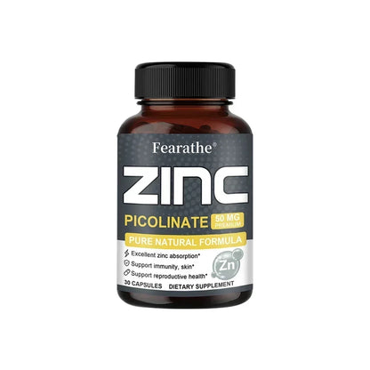 Zinc 50 Mg - High Potency Pure Zinc Supplement, Boosts Immune Function, Promotes Healthy Skin, and Promotes Bone Marrow Health
