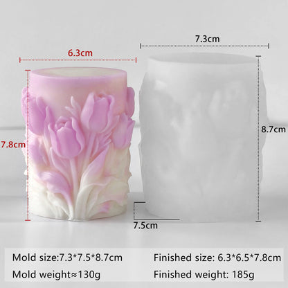 Tulip Flower Ball Candle Mold Floral Sphere Silicone Mold DIY Aromatherapy Wax Plaster Diffuser Stone Home Decor