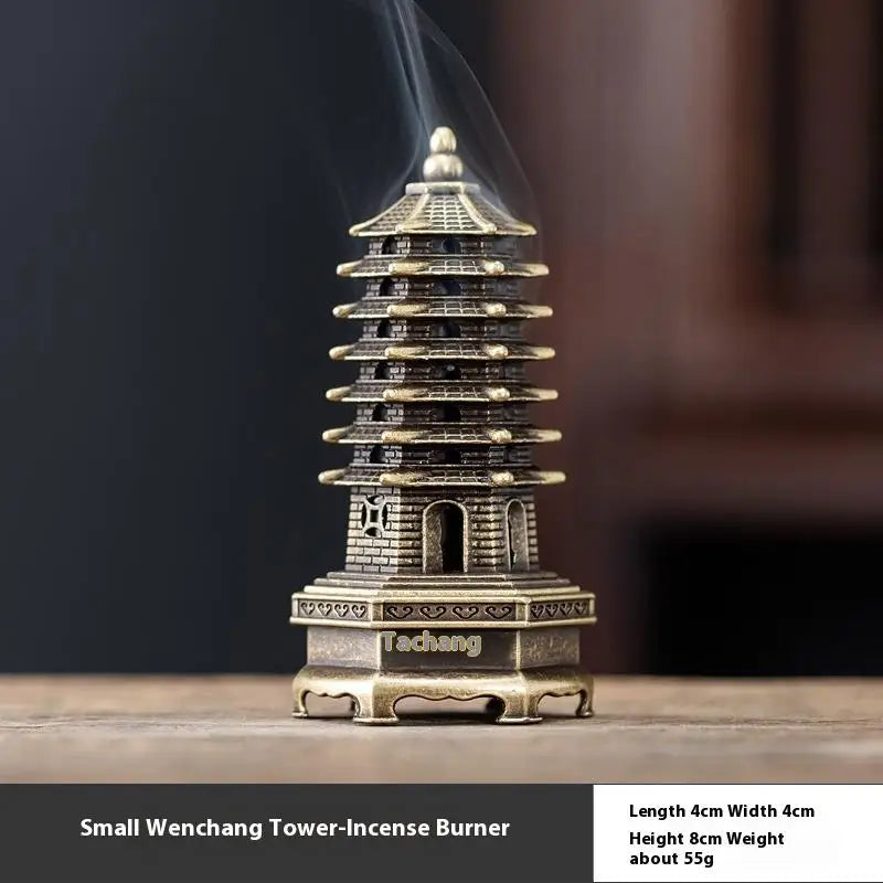1pcs Square Vertical Chinese Incense Burners Small Alloy Incense Holder Indoor Aromatherapy Home Ornament Household Decoration