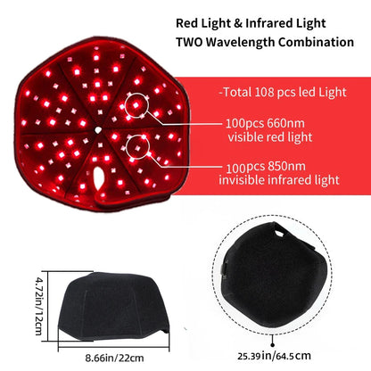 660nm 850nm Near Infrared LED Red Light Therapy Hat Device for Hair growth Cap Prevant Loss Head relaxation Relief Scalp