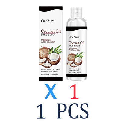 Coconut Oil Body Oil for Dry Skin 100ml Moisturizing Skin Treatment Natural Hydration for Face & Body Winter Skincare Non-Greasy