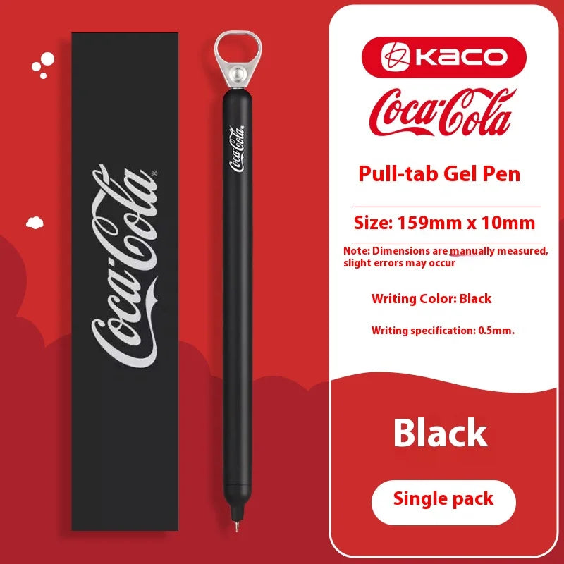 KACO Fanta/Coca-Cola Pull Tab Gel Pen,0.5mm Black Ink,Novelty Relieve pressure Writing Pen For Journaling,Office and School Use