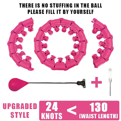 Weighted Fitness Hoop for Adults & Kids Detachable Knots Abdomen Weight Loss 2 in 1 Abdomen Fitness Weight Loss Massage