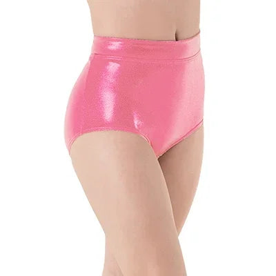 Speerise Women Mid Waist Metallic Shorts For Adults Ballet Performance Dance Bottoms Basic Booty Shorts Fitness Underpants Girls