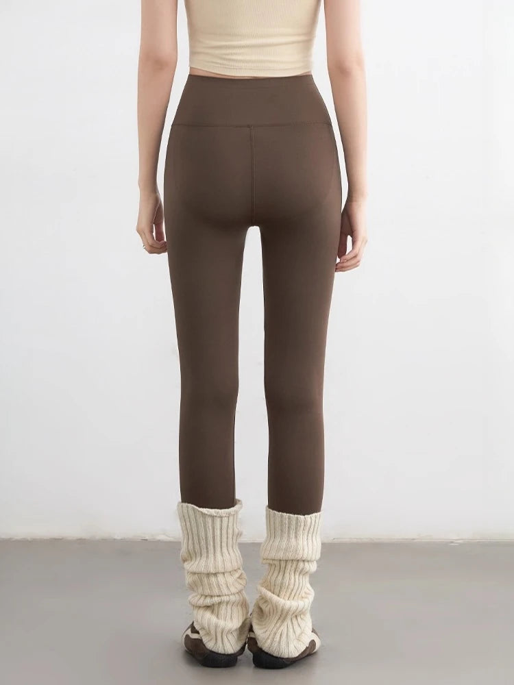 CHIC VEN Women Leggings Pants Solid High Waisted Stretch Yoga Pant Tights Fitness Elastic Running Sportswear Autumn Winter 2025