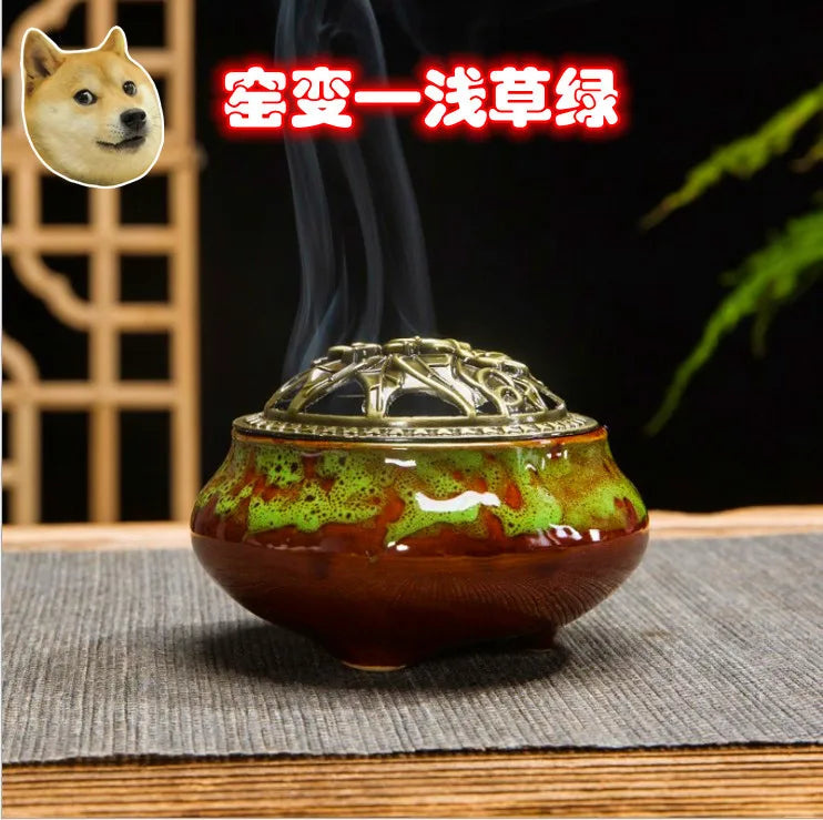 Ceramic Incense Burner Household Incense Kiln Ceramic Incense Burner Sandalwood Box Incense Diffuser Ceramic Incense Burner