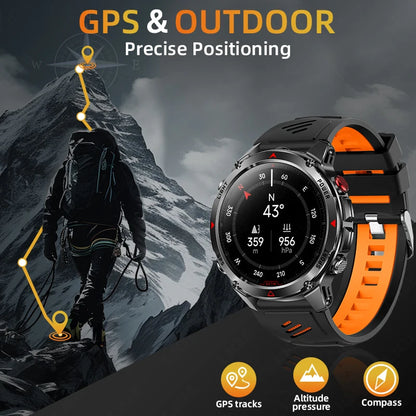 LIGE 2026 New Professional GPS Track Sports Smartwatch Outdoor RIDE Run Compass Altimeter 3ATM Fitness Bracelets 540mAh Watches