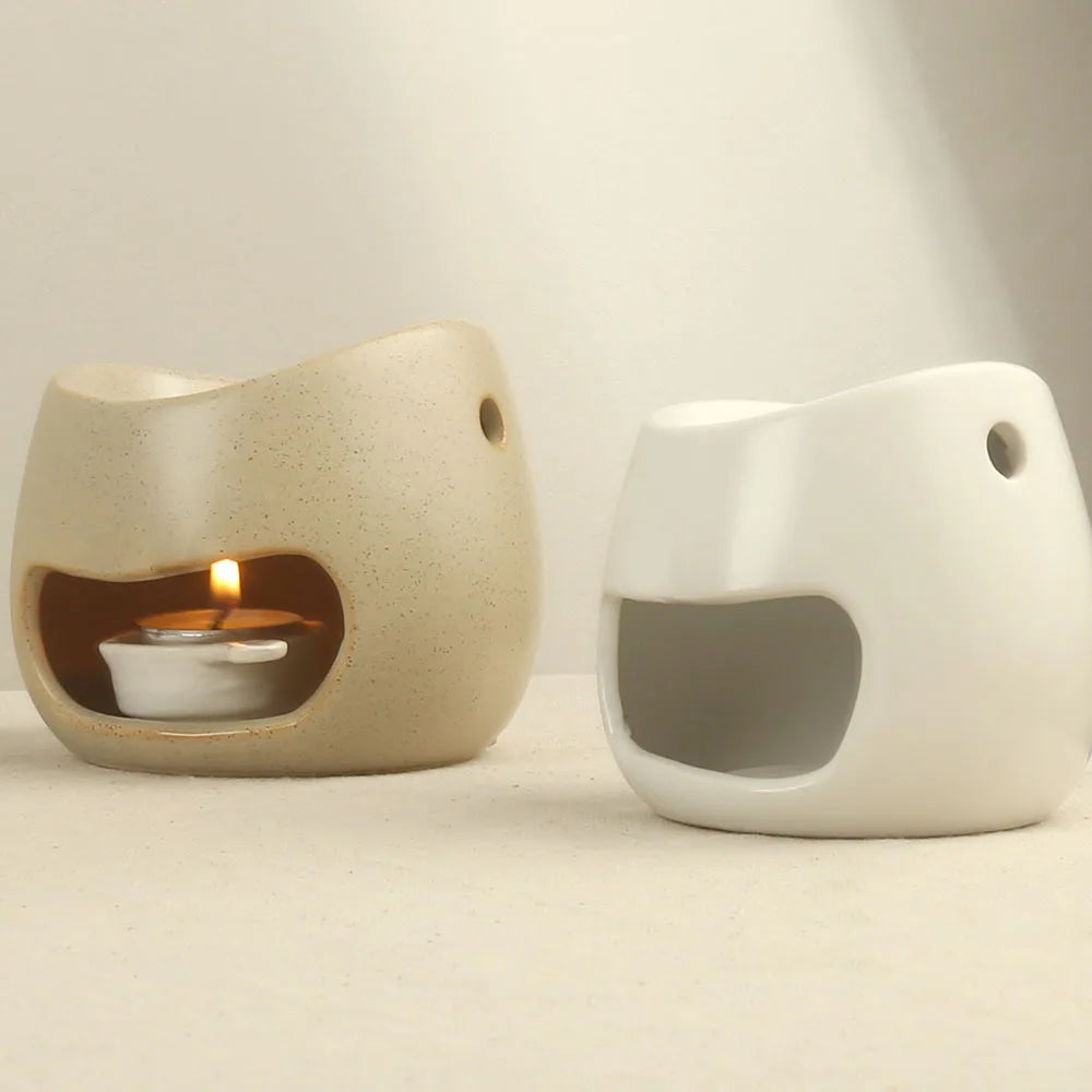 Handmade Ceramic Oil Burner & Wax Melter Speckled Rustic Aromatherapy Diffuser Modern Oil Burner Tealight Wax Melt Warmer