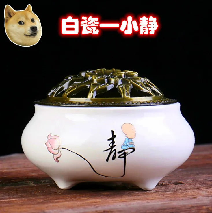 Ceramic Incense Burner Household Incense Kiln Ceramic Incense Burner Sandalwood Box Incense Diffuser Ceramic Incense Burner