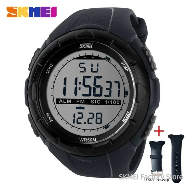 SKMEI 1025 Sports Countdown Electronic Mens Wristwatches Waterproof Digital Watch for Men Shockproof Military Clock Reloj Hombre
