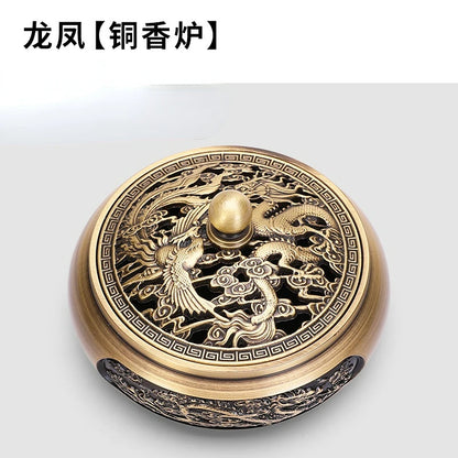 Incense Furnace Pure Copper Household Indoor Sandalwood Antique Pan Incense Furnace Soothes The God Incense Furnace