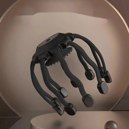 Bluetooth Head Massager Octopus Design Smart Vibration Scalp Relaxation Tool For Stress Relief Sleep Aid And Home Massage Use